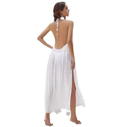 Fashion Celestia - Women's Halter Neck Sheer Summer Holiday Dress