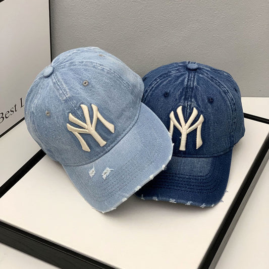 2024 New Luxury Embroidered Washed Denim Baseball Cap for Men High Quality
