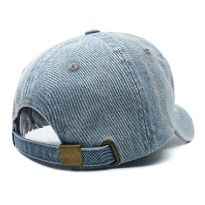 2024 New Luxury Embroidered Washed Denim Baseball Cap for Men High Quality