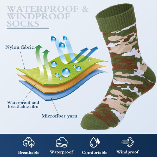 2 Pairs Waterproof Breathable Socks Outdoor Hiking Wading Fishing Socks