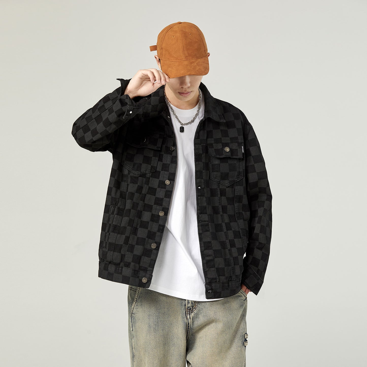 Fashion Celestia - Men’s Versatile Black Checkered Jacket men's,  Street Fashion Inspired