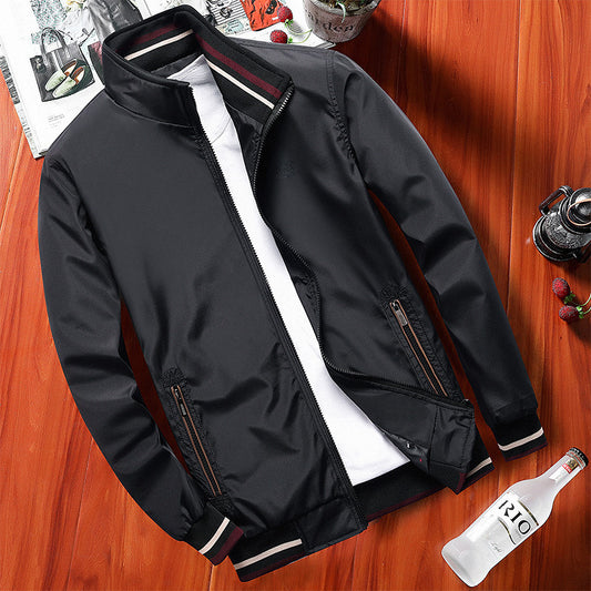 Autumn jacket thin style middle-aged men's clothing fall top 40 middle-aged and elderly 50 year old stand-up collar jacket