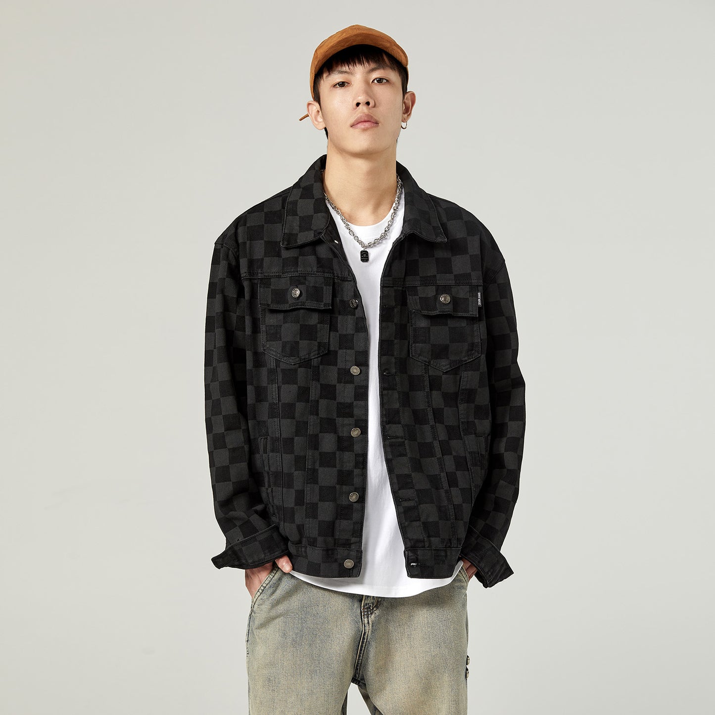 Fashion Celestia - Men’s Versatile Black Checkered Jacket men's,  Street Fashion Inspired