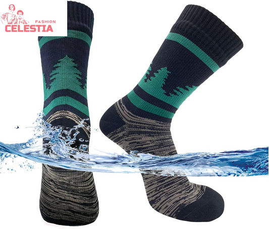 Waterproof Hiking Socks, Breathable Outdoor Athletic Hiking Wading Trail Running Skiing Crew Socks